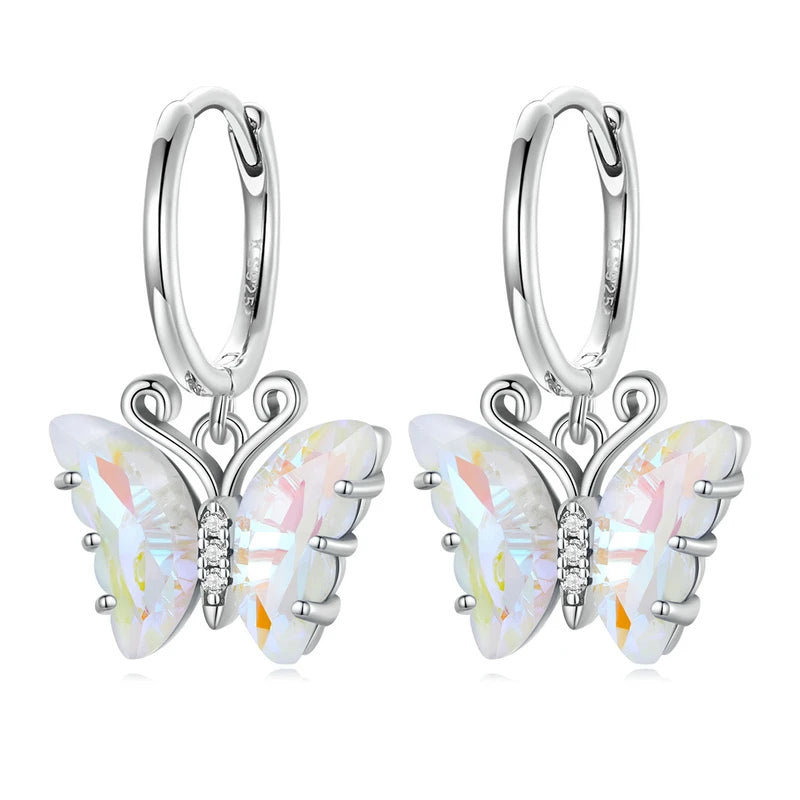Pendientes Mariposa de Cristal Arcoiris