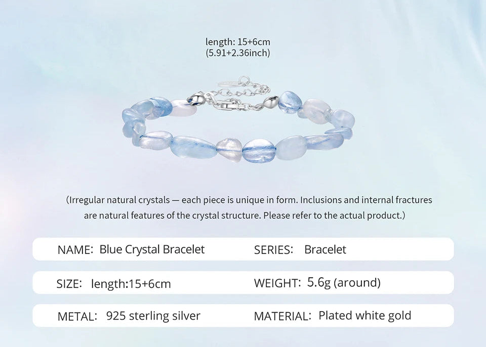 Pulsera Ajustable Cristales Azul