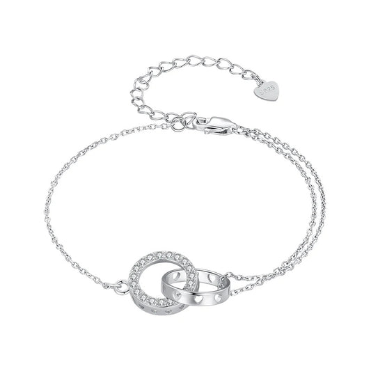 Pulsera Doble Aro con Zirconitas