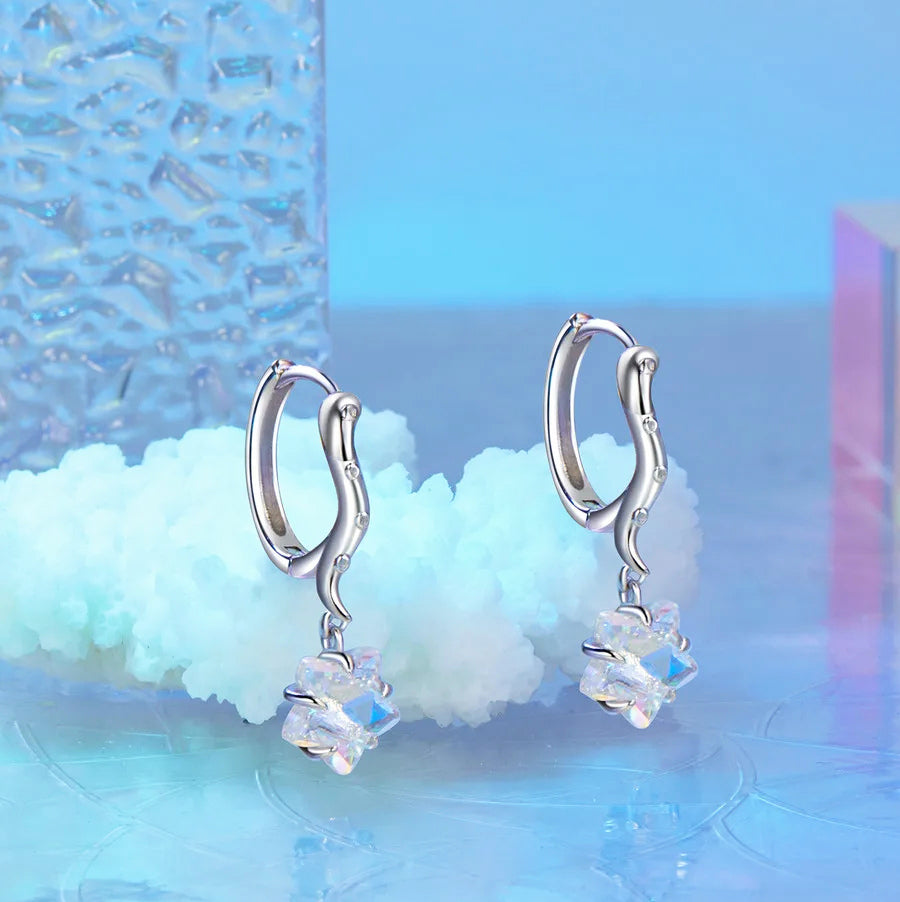 Pendientes Flor de Cristal Arcoíris