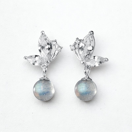Pendientes Mariposa con Piedra Luna