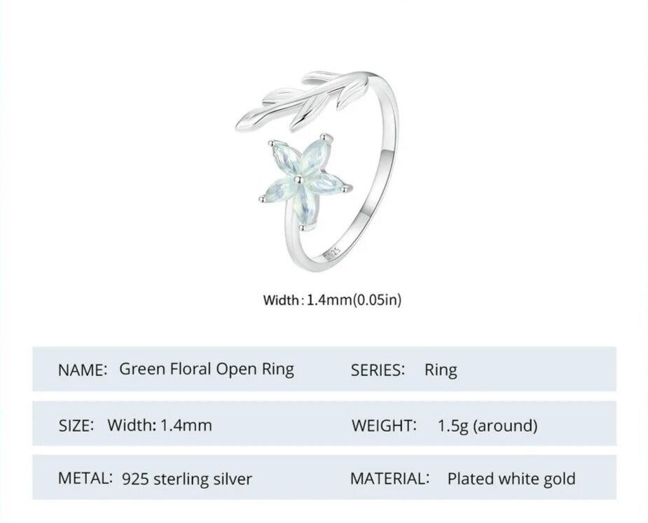 Anillo Ajustable Flor de Cristal
