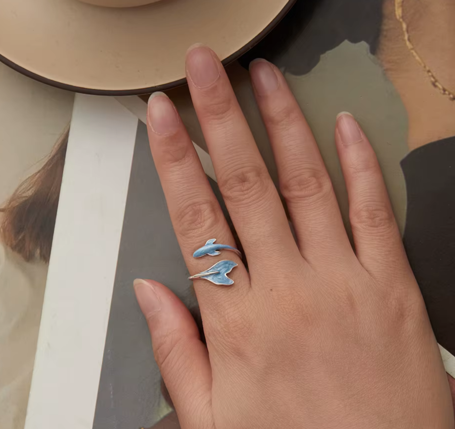 Anillo Ajustable Delfín Marino