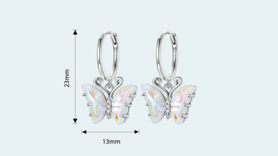 Pendientes Mariposa de Cristal Arcoiris
