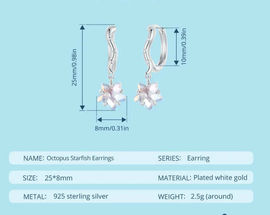 Pendientes Flor de Cristal Arcoíris