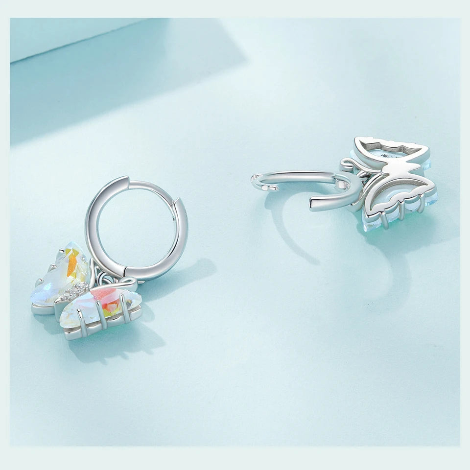 Pendientes Mariposa de Cristal Arcoiris