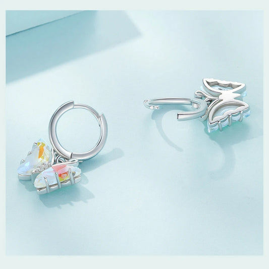 Pendientes Mariposa de Cristal Arcoiris