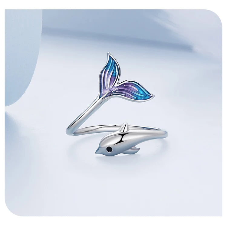 Anillo Ajustable Delfín Arcoíris