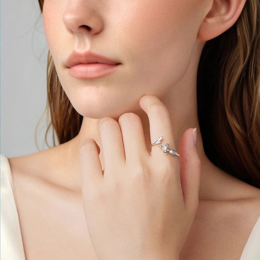 Anillo Ajustable Ave de Plata