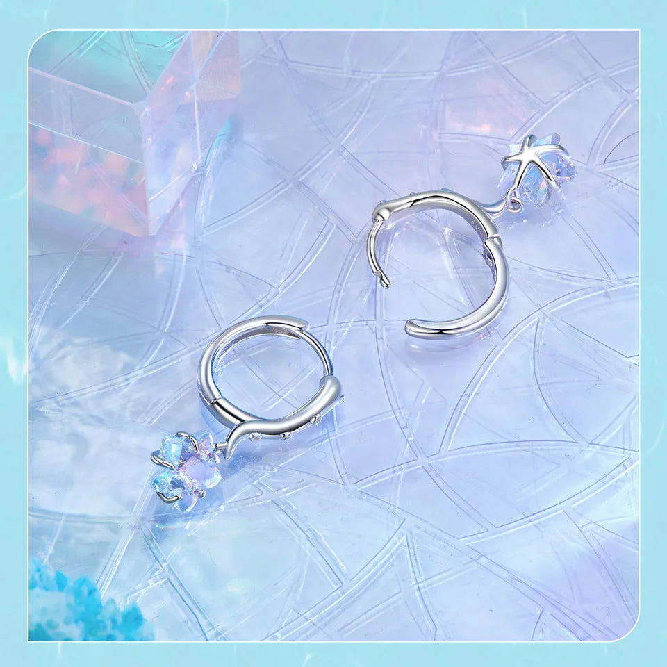 Pendientes Flor de Cristal Arcoíris