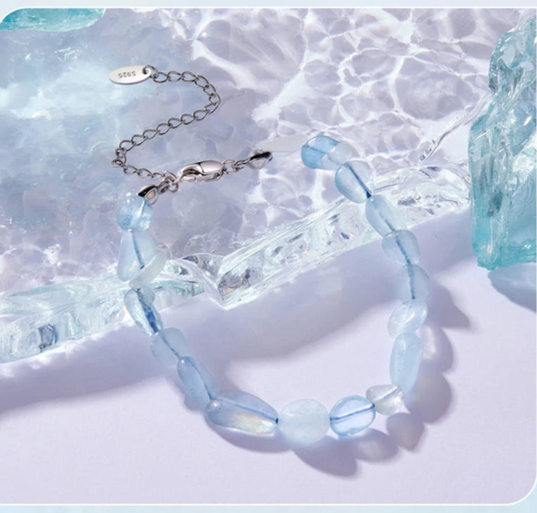 Pulsera Ajustable Cristales Azul