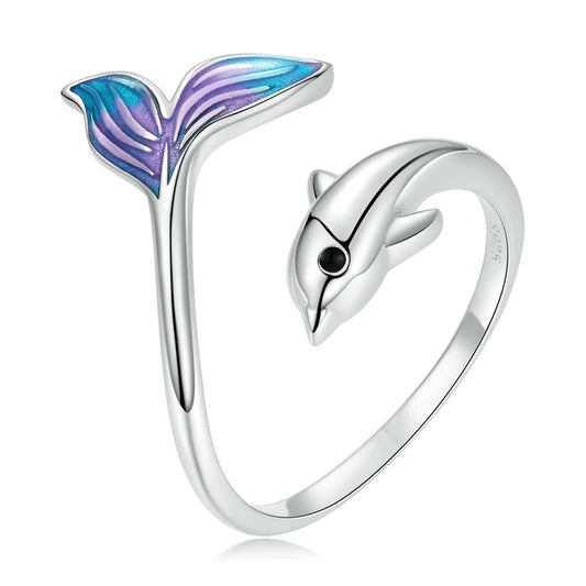 Anillo Ajustable Delfín Arcoíris
