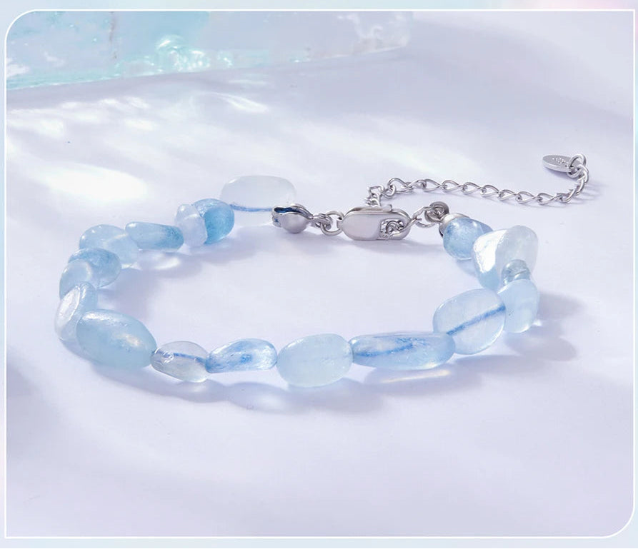 Pulsera Ajustable Cristales Azul