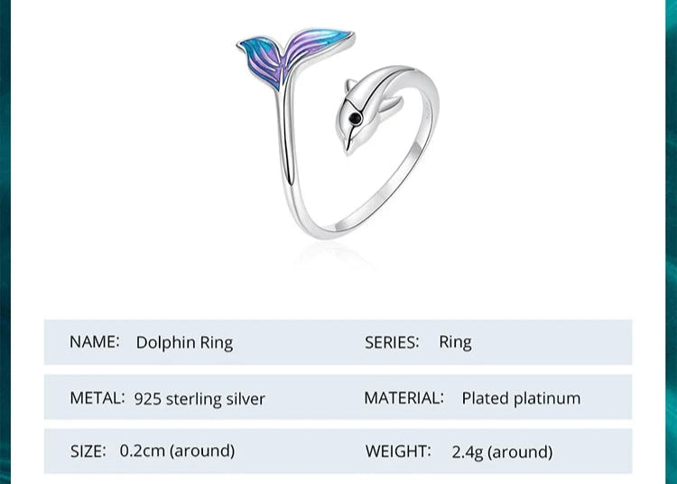 Anillo Ajustable Delfín Arcoíris