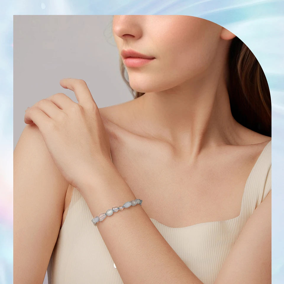 Pulsera Ajustable Cristales Azul