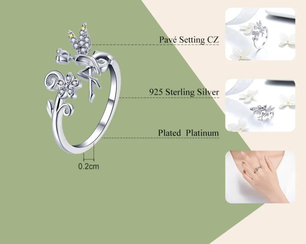 Anillo Ajustable Hada con Zirconia