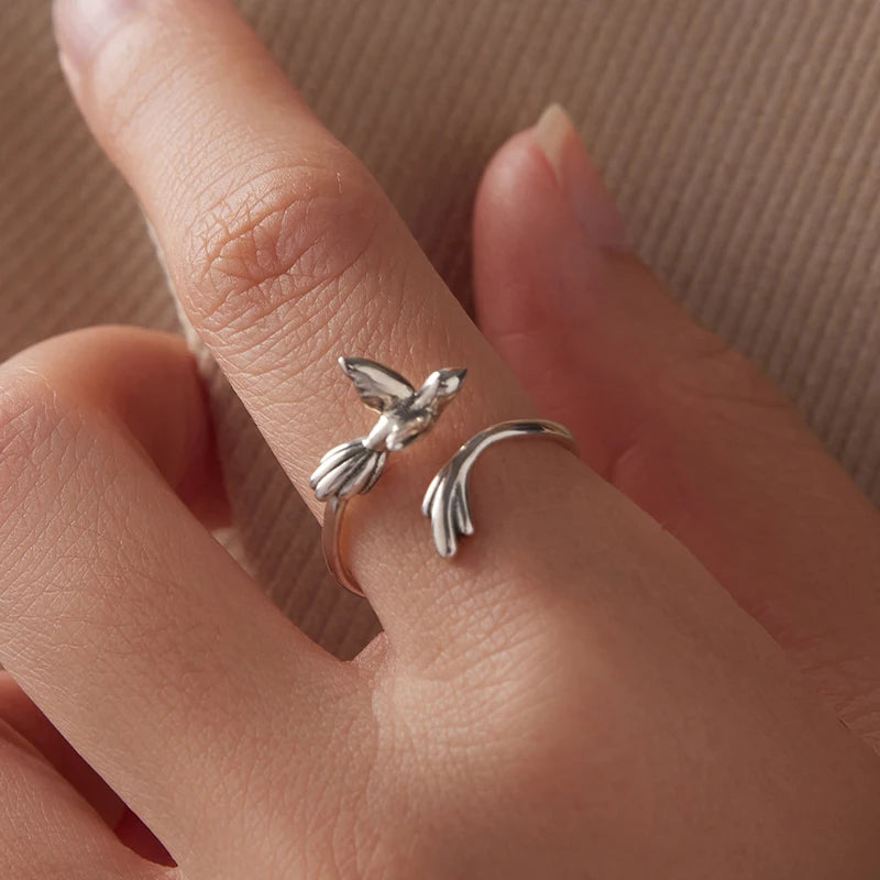 Anillo Ajustable Ave de Plata