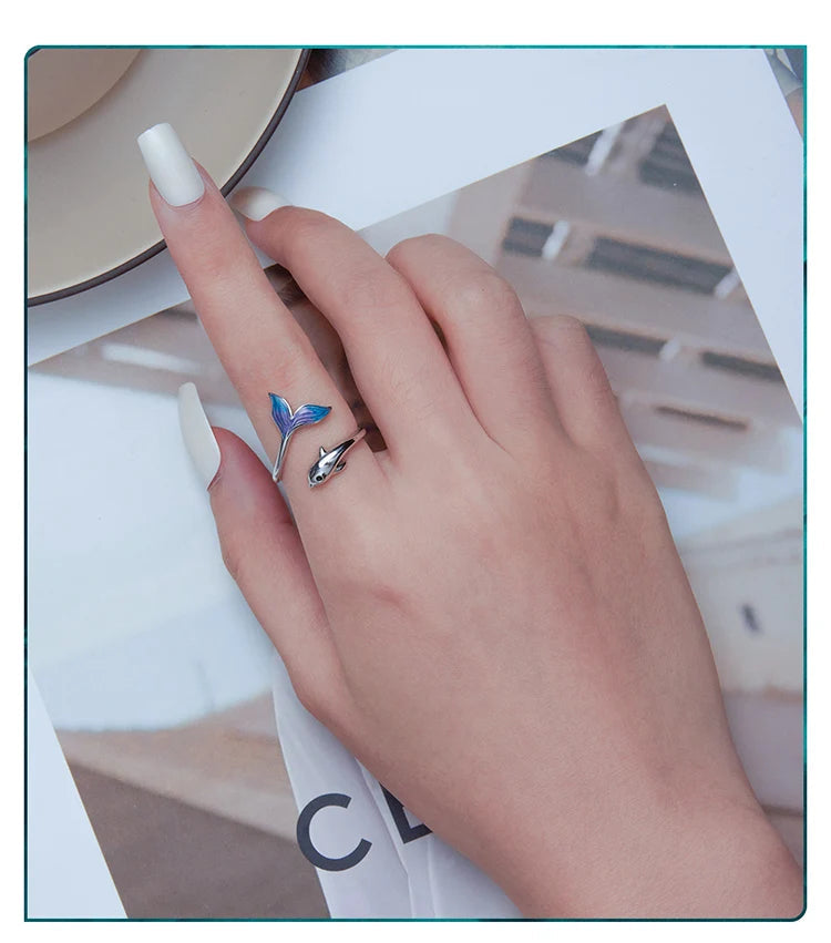 Anillo Ajustable Delfín Arcoíris